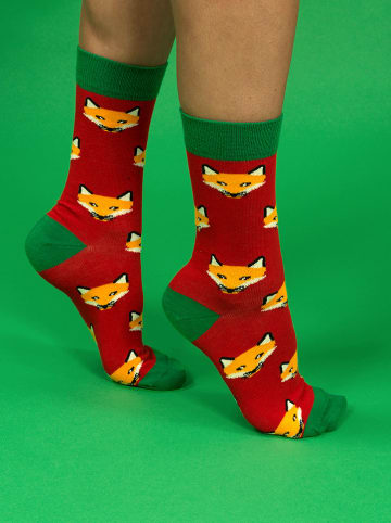 Funky Steps 4er-Set: Socken in Grün/ Rot