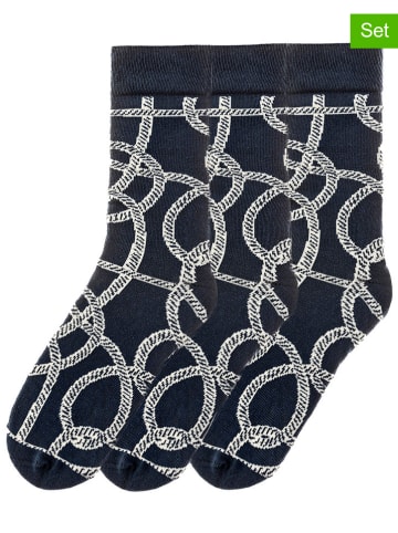 Funky Steps 3-delige set: sokken donkerblauw