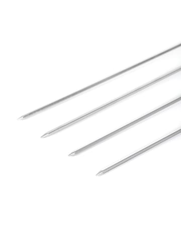 Homla 4er-Set: Grillspieße "Easy Grill" in Silber/ Hellbraun - (L)43 cm