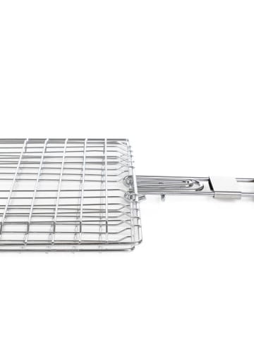 Homla Grillkorb "Easy Grill" in Silber/ Hellbraun - (L)50 x (B)23 cm