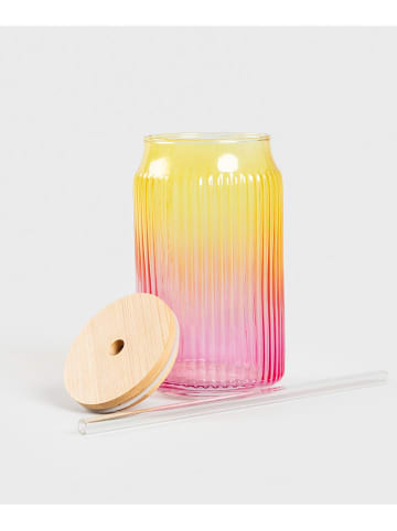 Homla Drinkglas "Fessura" lichtroze/geel - 500 ml