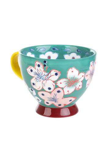 Homla Tasse ''Salvia'' in Türkis/ Gelb - 400 ml
