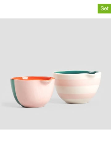 Homla 2er-Set: Schalen "Bitti" in Rosa/ Orange/ Grün  - Ø 7 cm