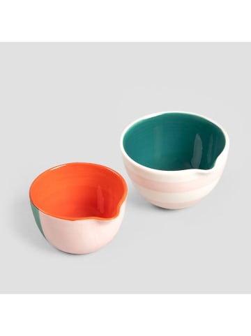Homla 2-delige set: kommen "Bitti" lichtroze/oranje/groen - Ø 7 cm