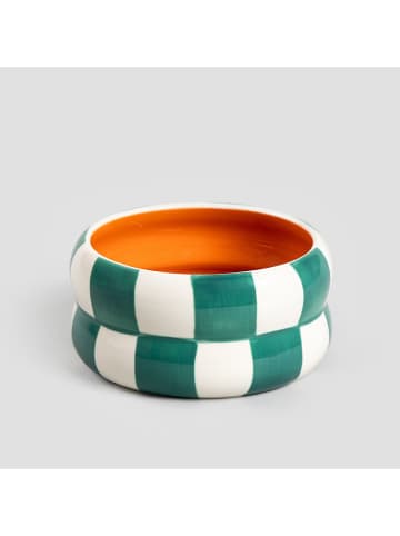 Homla Schale "Bitti" in Weiß/ Türkis/ Orange  - Ø 14 cm