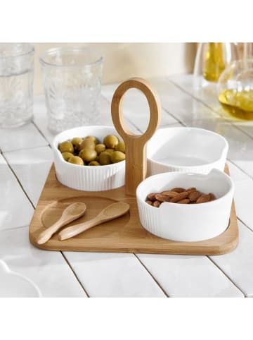 Homla 5-delige set: serveerschalen "Fincan" wit