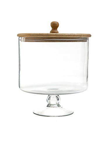 Homla Etagere "Wood Colony" in Transparent/ Hellbraun - (H)18 x Ø 24 cm