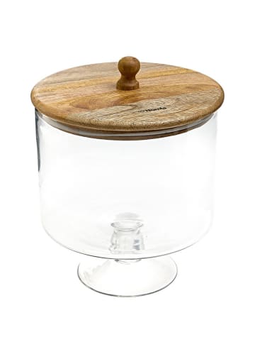 Homla Etagere "Wood Colony" in Transparent/ Hellbraun - (H)18 x Ø 24 cm