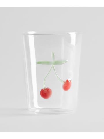 Homla Trinkglas "Cepillo" in Rot/ Grün - 400 ml