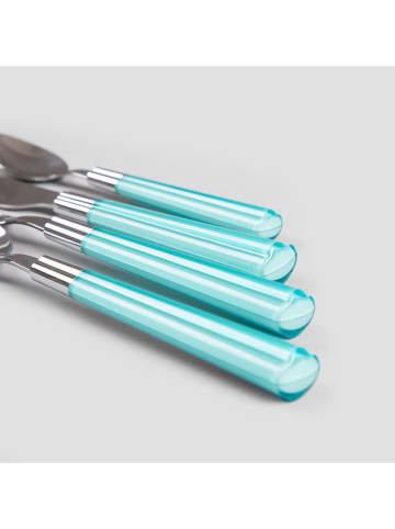 Homla 16-delige bestekset "Seashell" zilverkleurig/turquoise