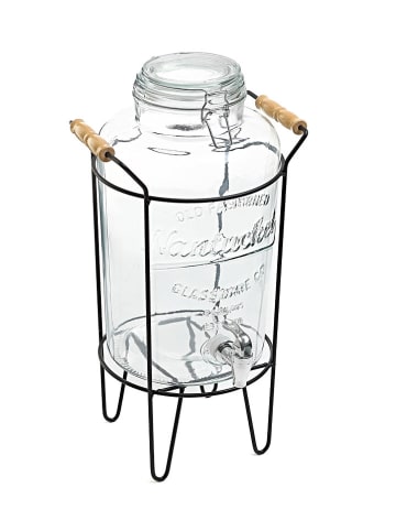 Homla Getränkespender "Freya" in Transparent/ Schwarz - 8 l