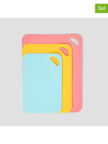Homla 3er-Set: Schneidebretter "Solare" in Rosa/ Gelb/ Hellblau