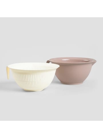 Homla Schüssel "Easy Bake" in Taupe/ Weiß - Ø 26 cm