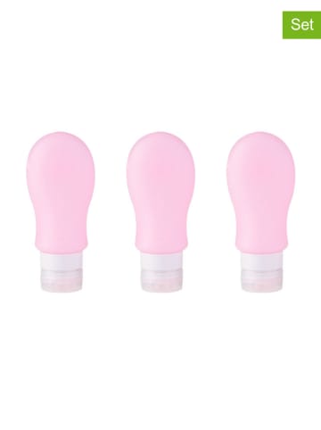 Homla 3er-Set: Reiseflaschen "Senya" in Rosa - (H)13 cm