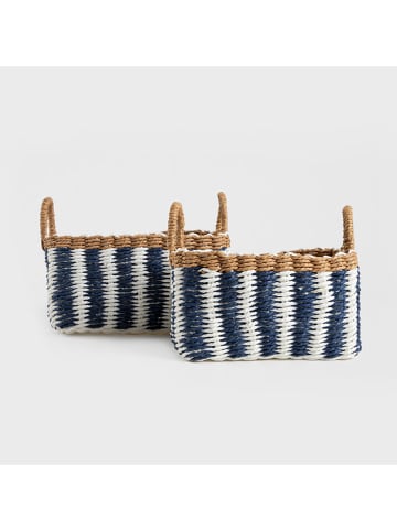 Homla 2-delige set: opbergmanden "Senar" blauw/wit