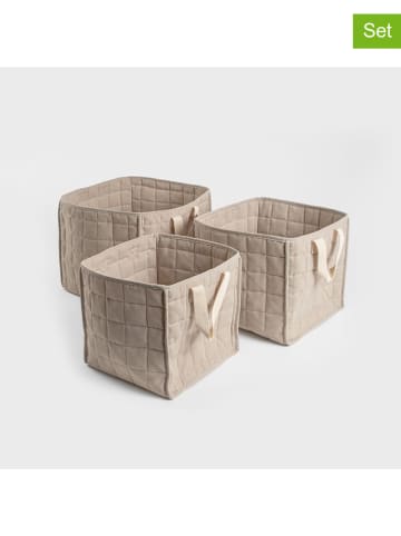 Homla 3er-Set: Aufbewahrungskörbe "Ersen" in Beige - (B)33 x (H)30 x (T)33 cm