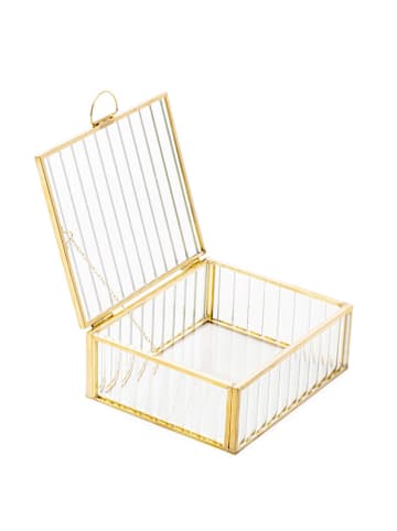 Homla Schmuckkästchen "Grazia" in Transparent/ Gold - (B)13 x (H)5 x (T)11 cm