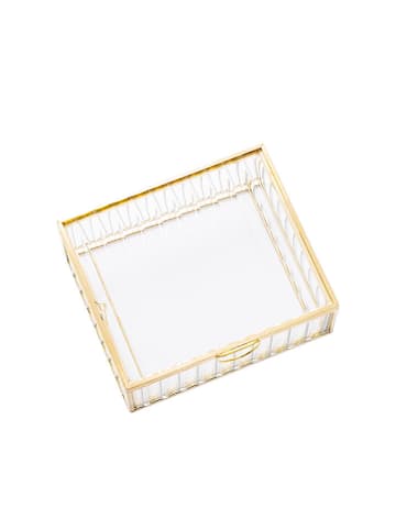 Homla Schmuckkästchen "Grazia" in Transparent/ Gold - (B)13 x (H)5 x (T)11 cm