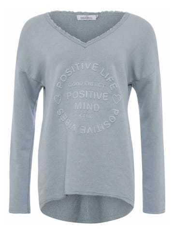 Zwillingsherz Pullover "Positive Mind" in Grau