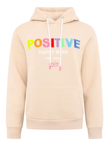 Zwillingsherz Hoodie "Positive" in Beige