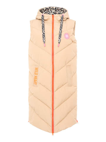 Zwillingsherz Doorgestikte bodywarmer beige