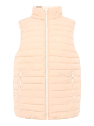 Zwillingsherz Omkeerbare doorgestikte bodywarmer beige