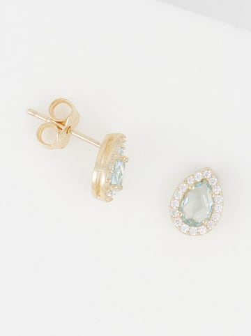 OR ÉCLAT Gold-Ohrstecker "Greenwich" mit Topas
