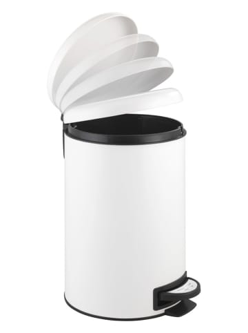 Wenko Treteimer "Leman" in Weiß - 12 l