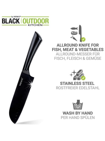 Wenko Santokumesser "Ace" in Schwarz - (L)31,5 cm