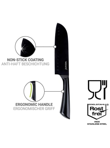 Wenko Santokumesser "Ace" in Schwarz - (L)31,5 cm