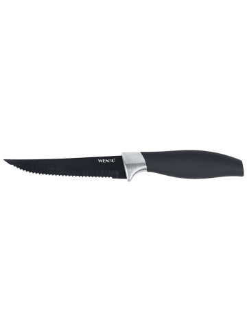 Wenko 4er-Set: Steakmesser "Otis" in Schwarz - (L)21,5 cm