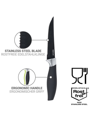 Wenko 4er-Set: Steakmesser "Otis" in Schwarz - (L)21,5 cm