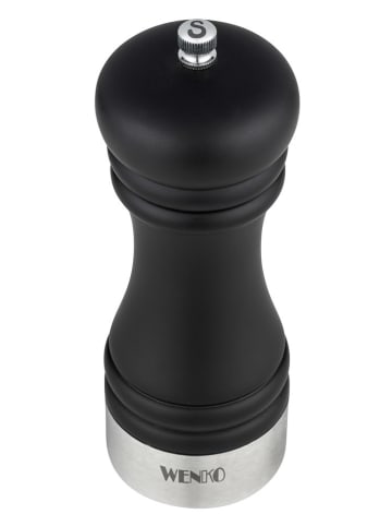 Wenko Salzmühle "Sali" in Schwarz/ Silber - (H)17,5 x Ø 5 cm