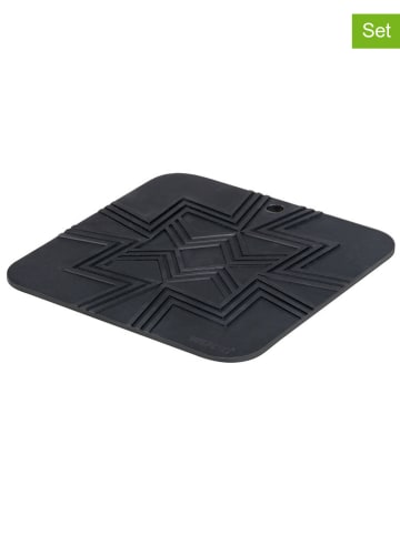 Wenko 2er-Set: Topf-Untersetzer "Wesi" in Schwarz - (L)16 x (B)16 cm