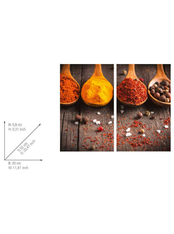 Wenko 2er-Set: Herdabdeckplatten "Curry" in Bunt - (L)30 x (B)52 cm