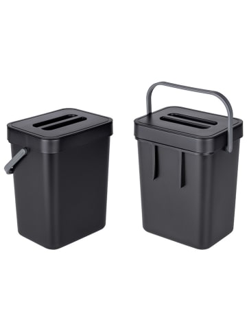 Wenko Tür-Abfalleimer "Bin" in Schwarz - (B)20 x (H)24,5 x (T)15,5 cm