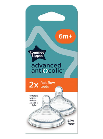 tommee tippee Smoczki (2 szt.) ''Advanced AntiColic - Fast Flow''  na butelkę