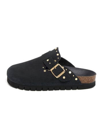 billowy Leren clogs zwart