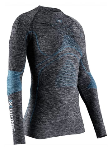 X-Bionic Zimowa koszulka sportowa w kolorze antracytowym