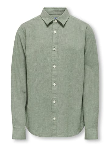 ONLY & SONS Junior Lniana koszula "Aiden" w kolorze khaki