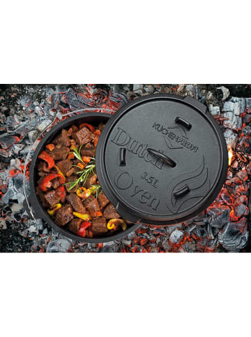 Küchenprofi 5tlg. Set: Gusseisentopf "BBQ" in Schwarz - 3,5 l