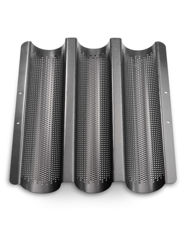 Küchenprofi Baguetteblech "Bake One Bake" in Silber - (L)38 x (B)30 cm