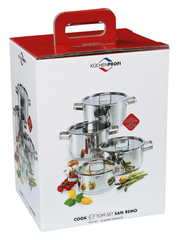 Küchenprofi 8tlg. Set: Edelstahl-Kochtöpfe "Cook"