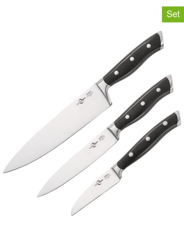 Küchenprofi 3tlg. Messer-Set "Primus" in Silber/ Schwarz