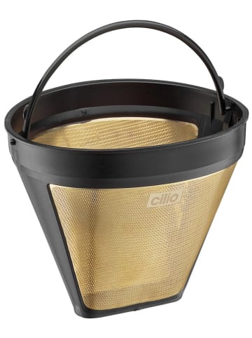 Cilio Dauerfilter für Kaffee in Schwarz/ Gold - (H)9 x Ø 12,5 cm