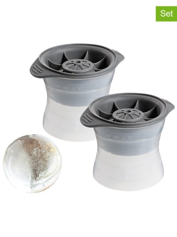 Cilio 2er-Set:  Eiskugelformen "Grande" in Grau - (H)10,5 cm