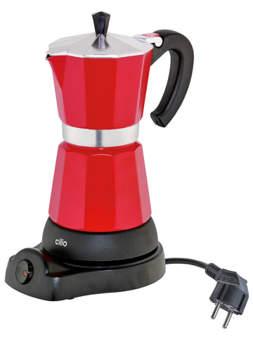 Cilio Elektrischer Espressokocher "Classico" in Rot/ Schwarz - (H)25 cm