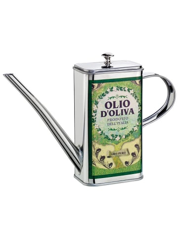 Cilio Dzbanek "Olio Verde" w kolorze srebrno-zielonym do oleju - 500 ml