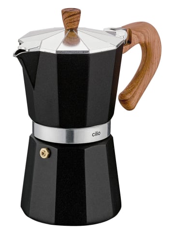 Cilio Espressokocher "Classico Natura" in Schwarz - (H)19 x Ø 10 cm