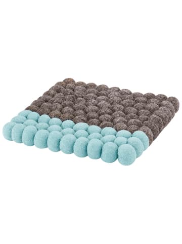 Cilio Untersetzer "Lana Due" in Braun/ Türkis - (L)21 x (B)21 cm